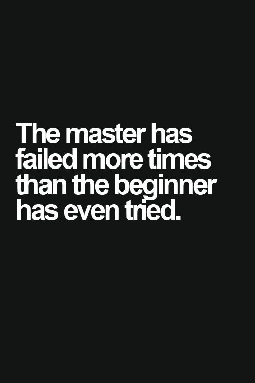 The master has failed more times than the beginner has even tried